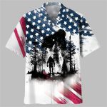Bigfoot Sasquatch American Flag Patriotic Hawaiian Shirt