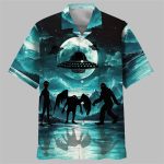 Bigfoot and Mothman Alien Hawaiian Shirt
