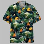 Camping Alien Chillin Beer Hawaiian Shirt
