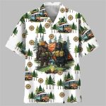 Camping Bigfoot Husband And Wife Hawaiian Shirt