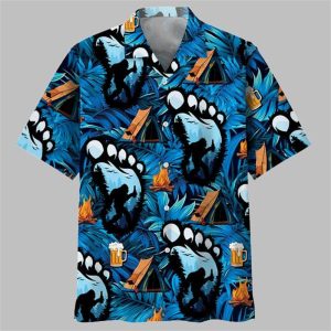 Camping Bigfoot Beer Hawaiian Shirt