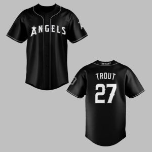 Los Angeles Angels Black Lights Out Jersey 1 1