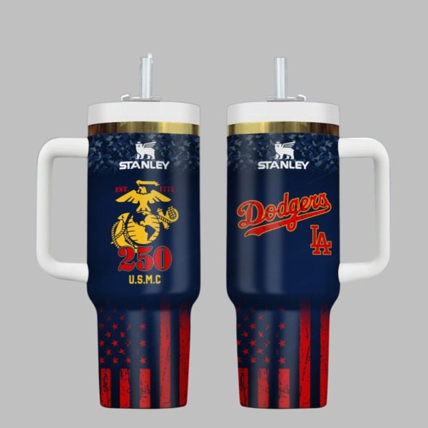 LA Dodgers US USMC 250th Birthday Tumbler 2025 1 1