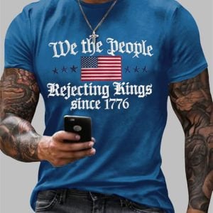 Men's FDT We The People Rejecting Kings Since 1776 Printed Casual T-Shirt