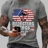 Mens Independence Day FDT REJECTING KINGS SINCE 1776 Printed T Shirt 2