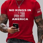 Men's No Kings In America Printed Casual Shirt