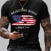 Mens Rejecting Kings Since 1776 Printed Casual T Shirt 2