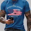 Mens Rejecting Kings Since 1776 Printed Casual T Shirt 3