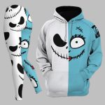 Nightmare Half Blue Half White Christmas Combo Hoodie Leggings 2025 Halloween