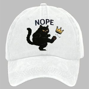 No Kings In America Cat Crown Nope Baseball Hat 1