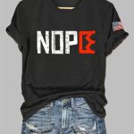 No Kings Nope Protest Print Short Sleeve T-Shirt