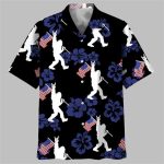 Patriotic Bigfoot Usa Flag Hawaiian Shirt