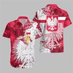 Poland Hawaiian Shirt Polska Coat Of Arms Flag