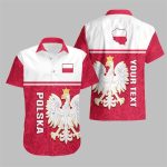 Poland Polska Coat Of Arms With Folk Hawaiian Shirt