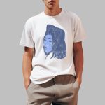 Portrait Burning Blue Shirt