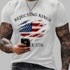 Rejecting Kings Since 1776 Print Casual T Shirt 2