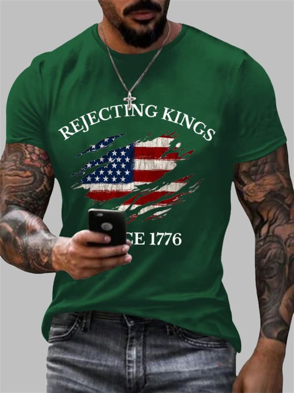 Rejecting Kings Since 1776 Print Casual T Shirt 4