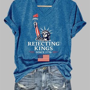 Rejecting Kings Since 1776 V-neck Shirt