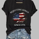 Rejecting Kings Since 1776 V-neck T-shirt