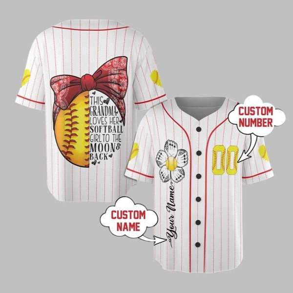 This Grandma Loves Her Softball Girl To The Moon Back Jersey 1 1