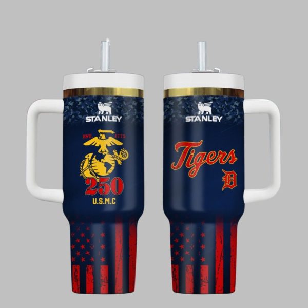 Tigers US USMC 250th Birthday Tumbler 2025 1 1