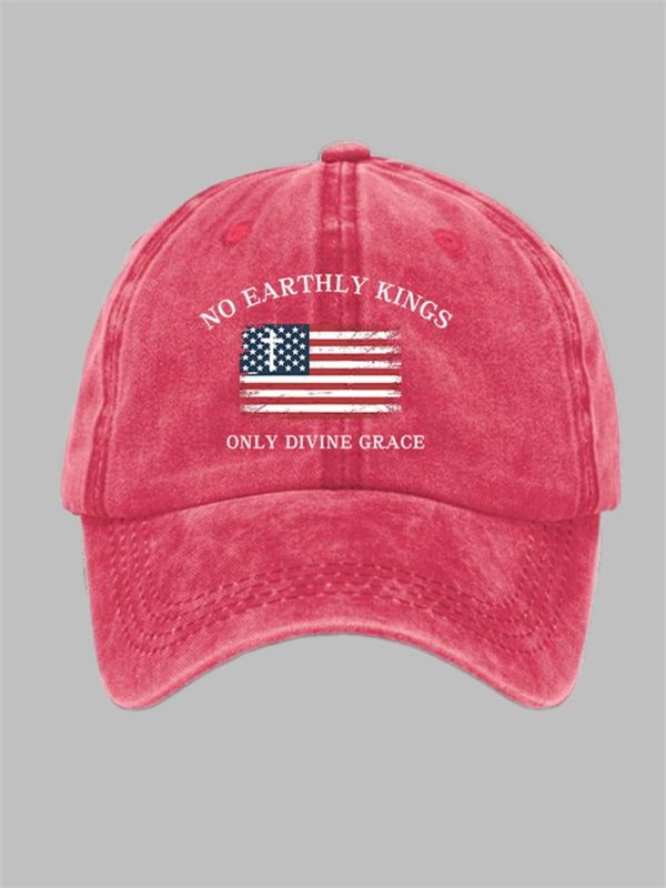 Unisex No Earthly Kings Only Divine Grace Print Baseball Hat 1