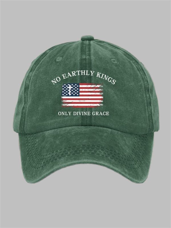 Unisex No Earthly Kings Only Divine Grace Print Baseball Hat 2