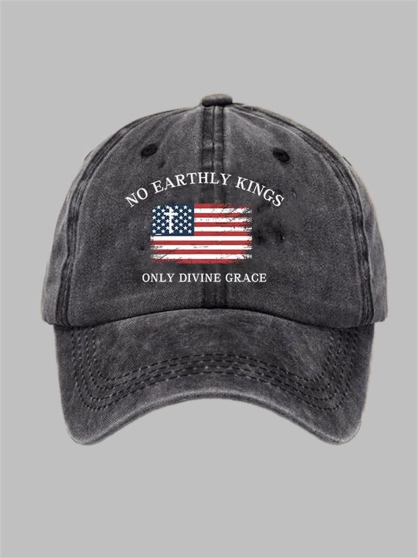 Unisex No Earthly Kings Only Divine Grace Print Baseball Hat 3
