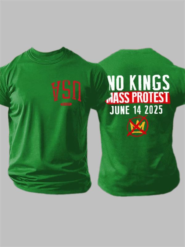 Upside Down USA No Kings Mass Protest June 14 2025 Print T Shirt 2
