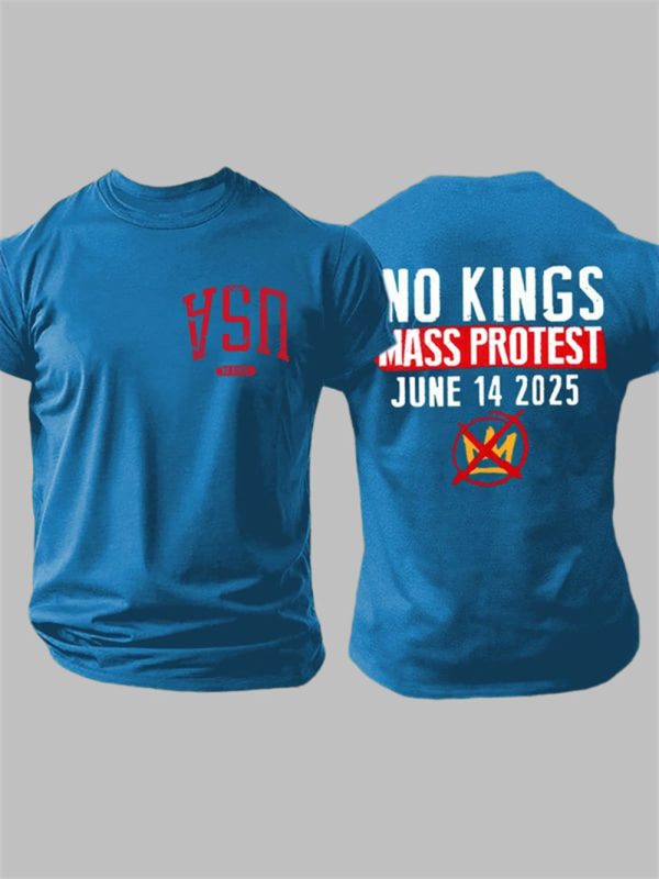 Upside Down USA No Kings Mass Protest June 14 2025 Print T Shirt 3