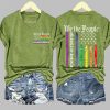 V Neck We The People No Kings In America Print T Shirt 2