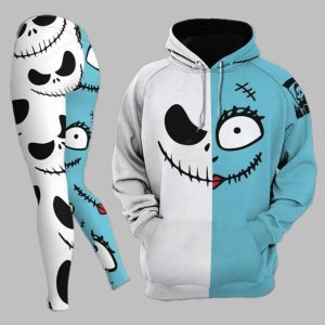 Nightmare Half Blue Half White Christmas Combo Hoodie Leggings 2025 Halloween 1 1