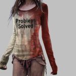 Women's Bloody Problem Solved Print Top Halloween 2025