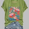 Womens Casual FDT Floral Protest Freedom Democracy Truth Print T Shirt 3