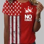 Women's FDT NO KINGS Printed Crew Neck T-Shirt