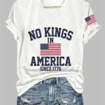 Women's No Kings In America Printed Casual T-Shirt