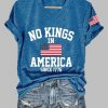 Womens No Kings In America Printed Casual T Shirt 5