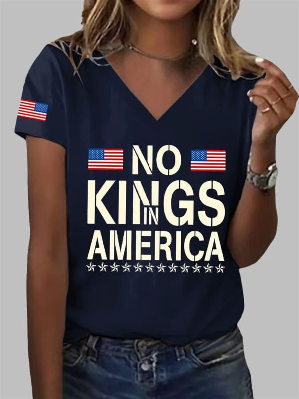 Womens No Kings In America Printed T Shirt 10