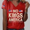 Womens No Kings In America Printed T Shirt 11