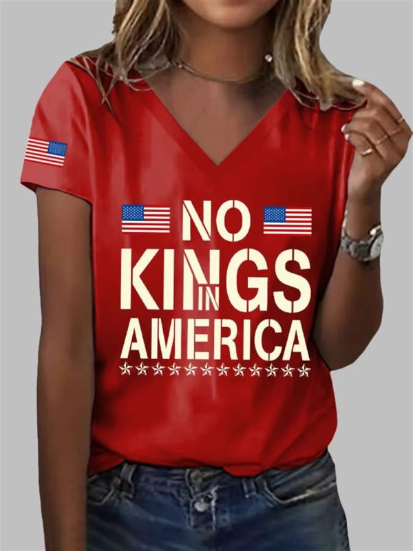 Womens No Kings In America Printed T Shirt 11
