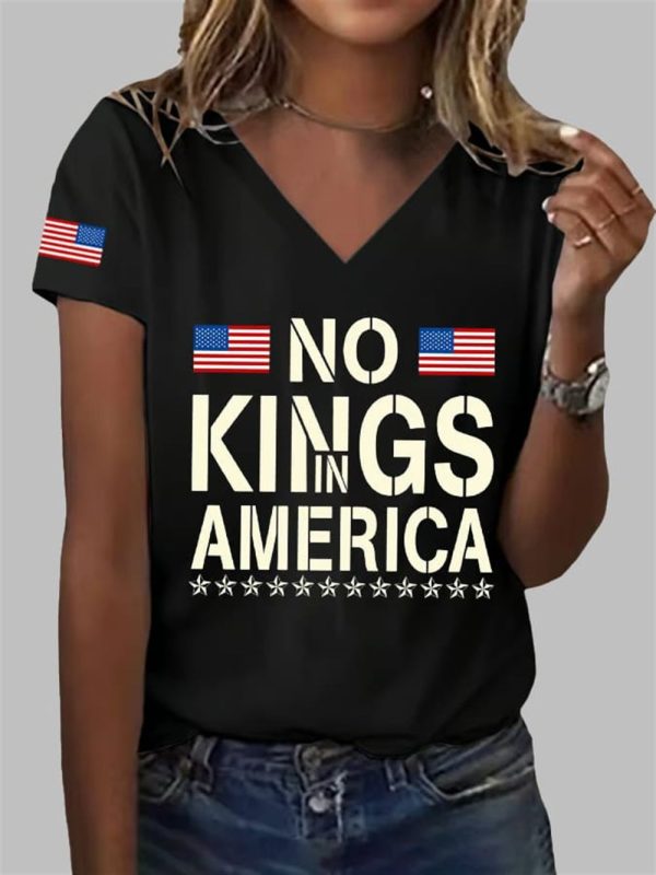 Womens No Kings In America Printed T Shirt 12