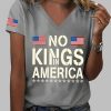 Womens No Kings In America Printed T Shirt 9