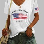 Women's Rejecting Kings Since 1776 Print Short Sleeve T-Shirt