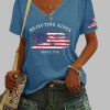 Womens Rejecting Kings Since 1776 Print Short Sleeve T Shirt 3