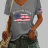 Womens Rejecting Kings Since 1776 Print Short Sleeve T Shirt 4