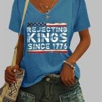 Women's Rejecting Kings Since 1776 Print T-Shirt