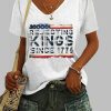 Womens Rejecting Kings Since 1776 Print T Shirt 3