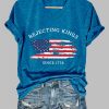 Womens Rejecting Kings Since 1776 Printed Casual T Shirt 4