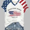 Women's Rejecting Kings Since 1776 Printed T-Shirt
