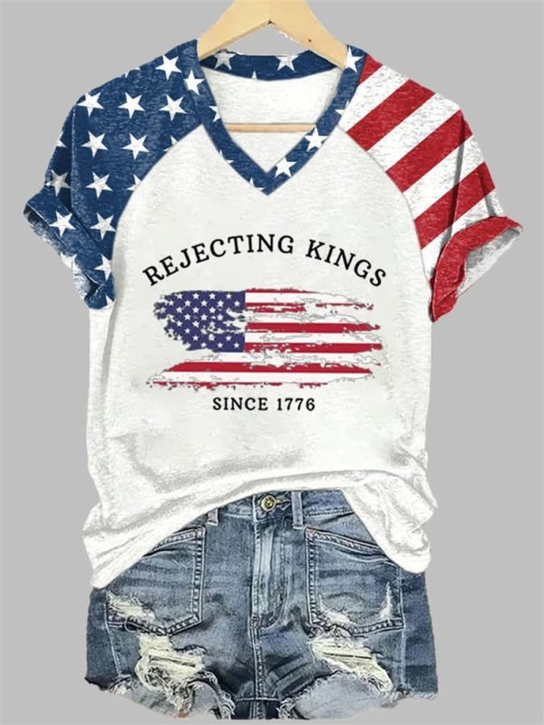 Women's Rejecting Kings Since 1776 Printed T-Shirt